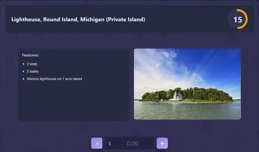 Screenshot of Guess The Price shopping game mode